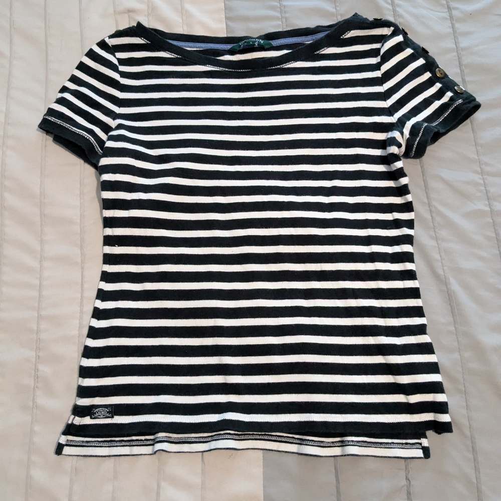 Striped Black and White Women's Top
